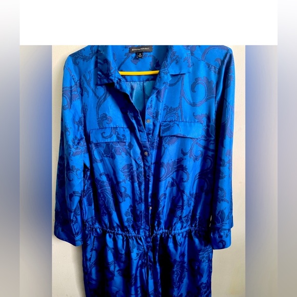 Banana Republic Blue Silk Romper size 14 - Picture 5 of 8